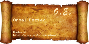 Ormai Eszter névjegykártya
